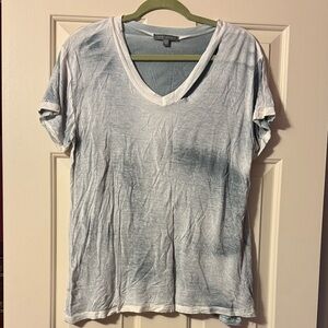 Acid Wash Blue V-Neck Tee